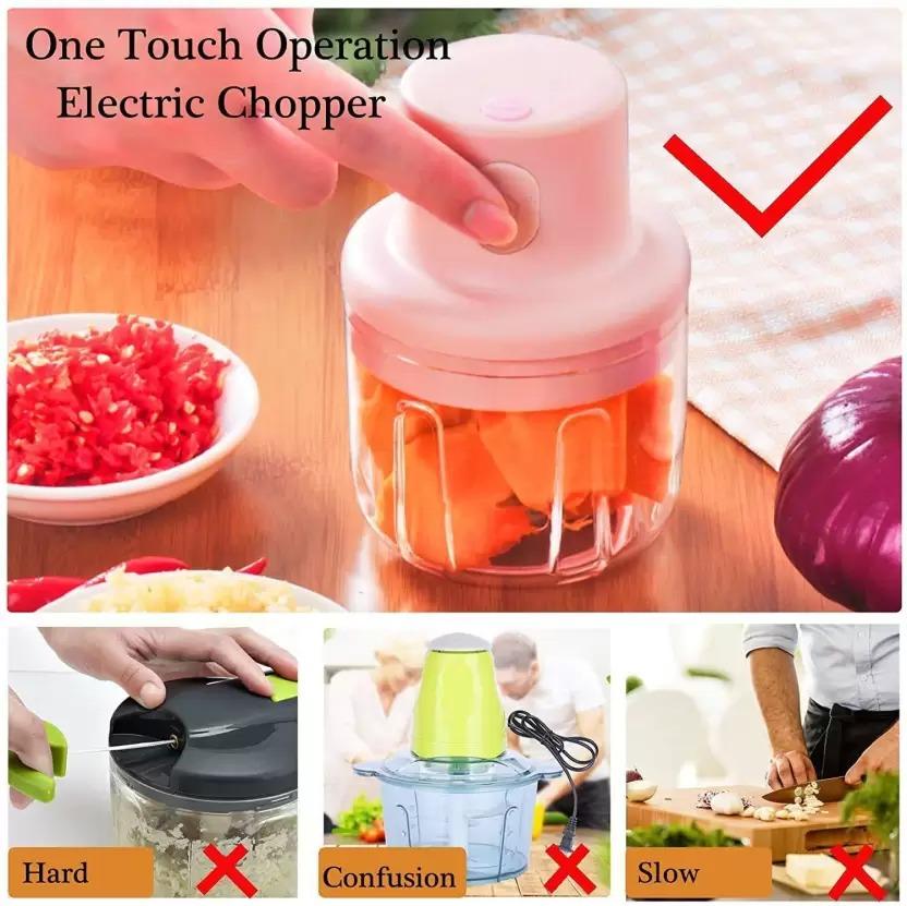 Electric Mini Chopper – Cut Vegetables in Seconds ⚡